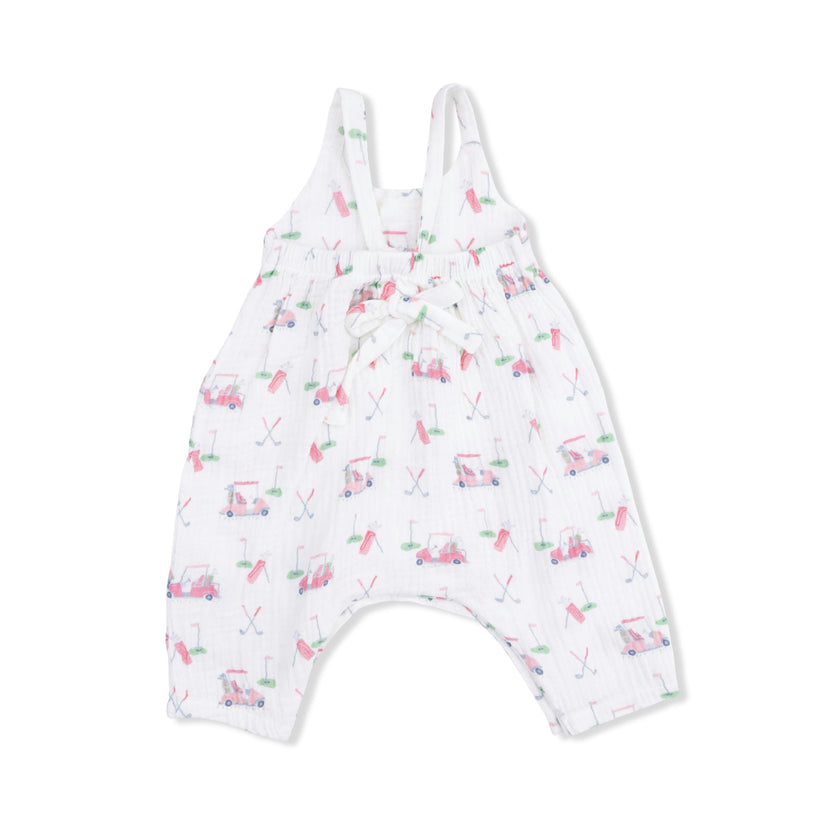 Baby Golf Carts Pink - Tie Back Romper