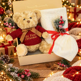 My First Christmas Baby Personalized Cashmere Blanket and Teddy Gift Set