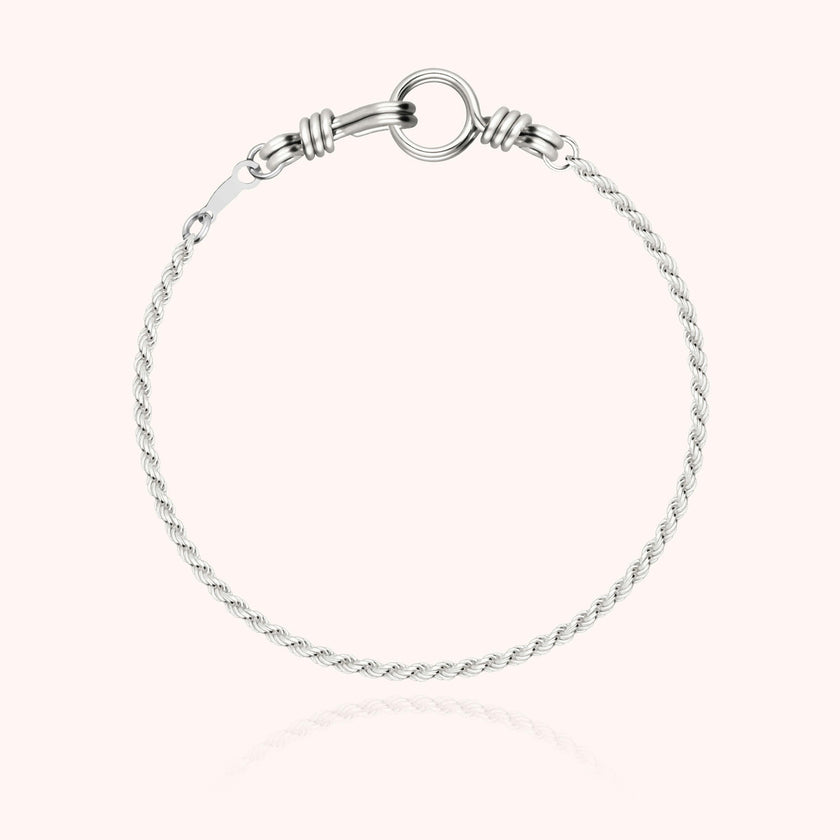 Women's Rope Chain Bracelet, Silver 925