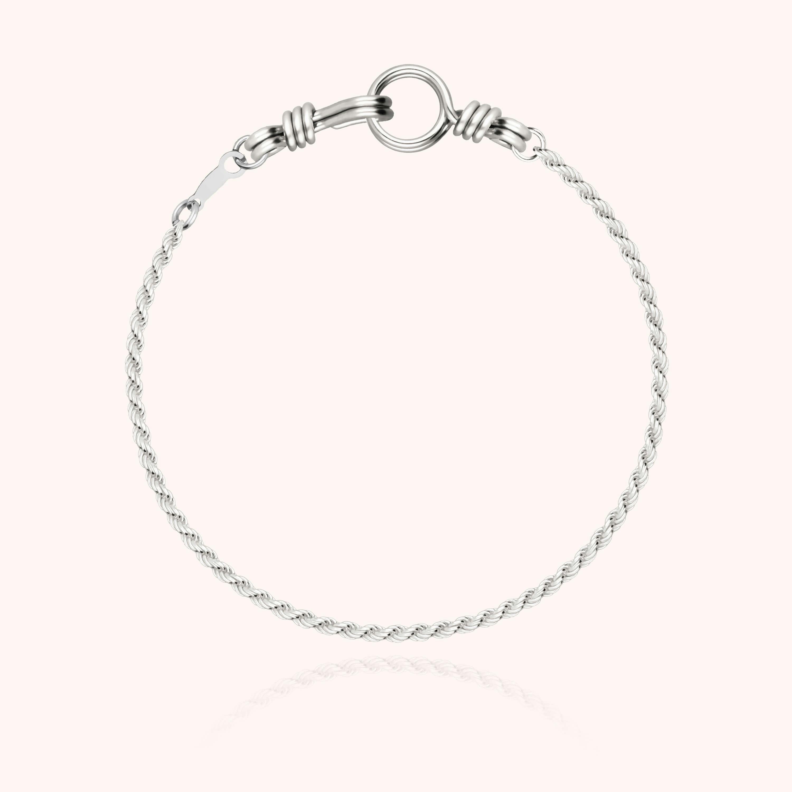 Women's Rope Chain Bracelet, Silver 925