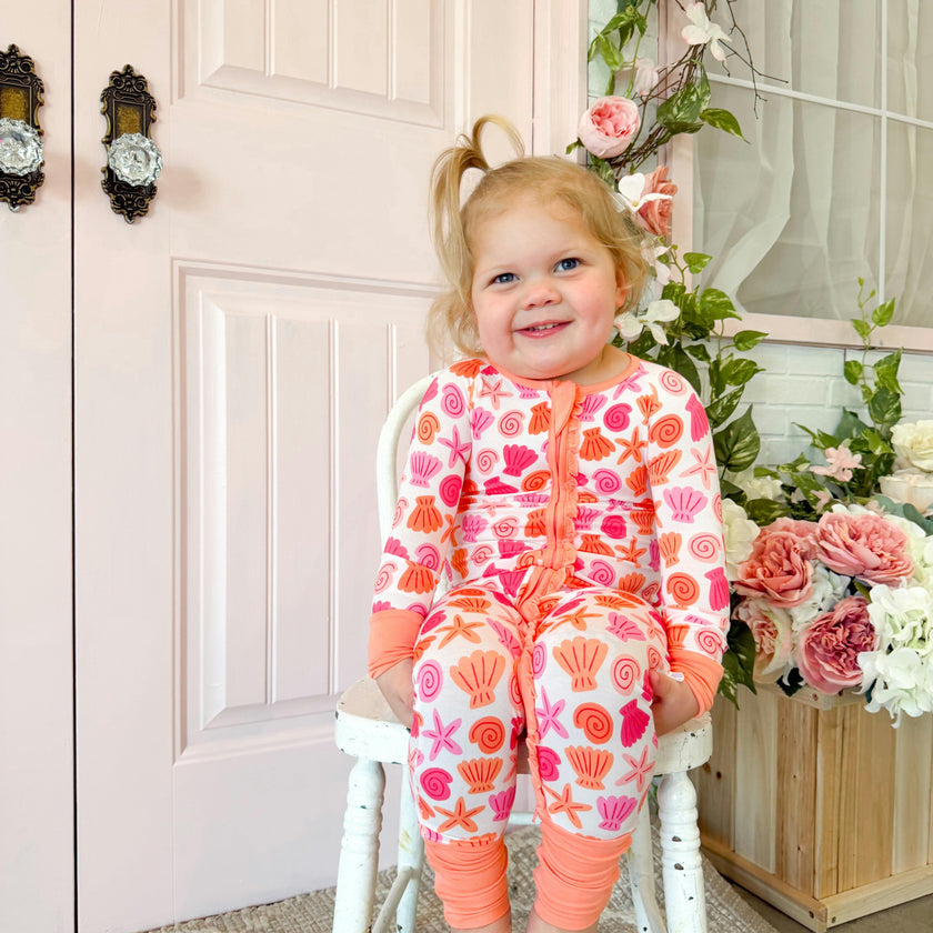 Pink Seaside Ruffle Romper