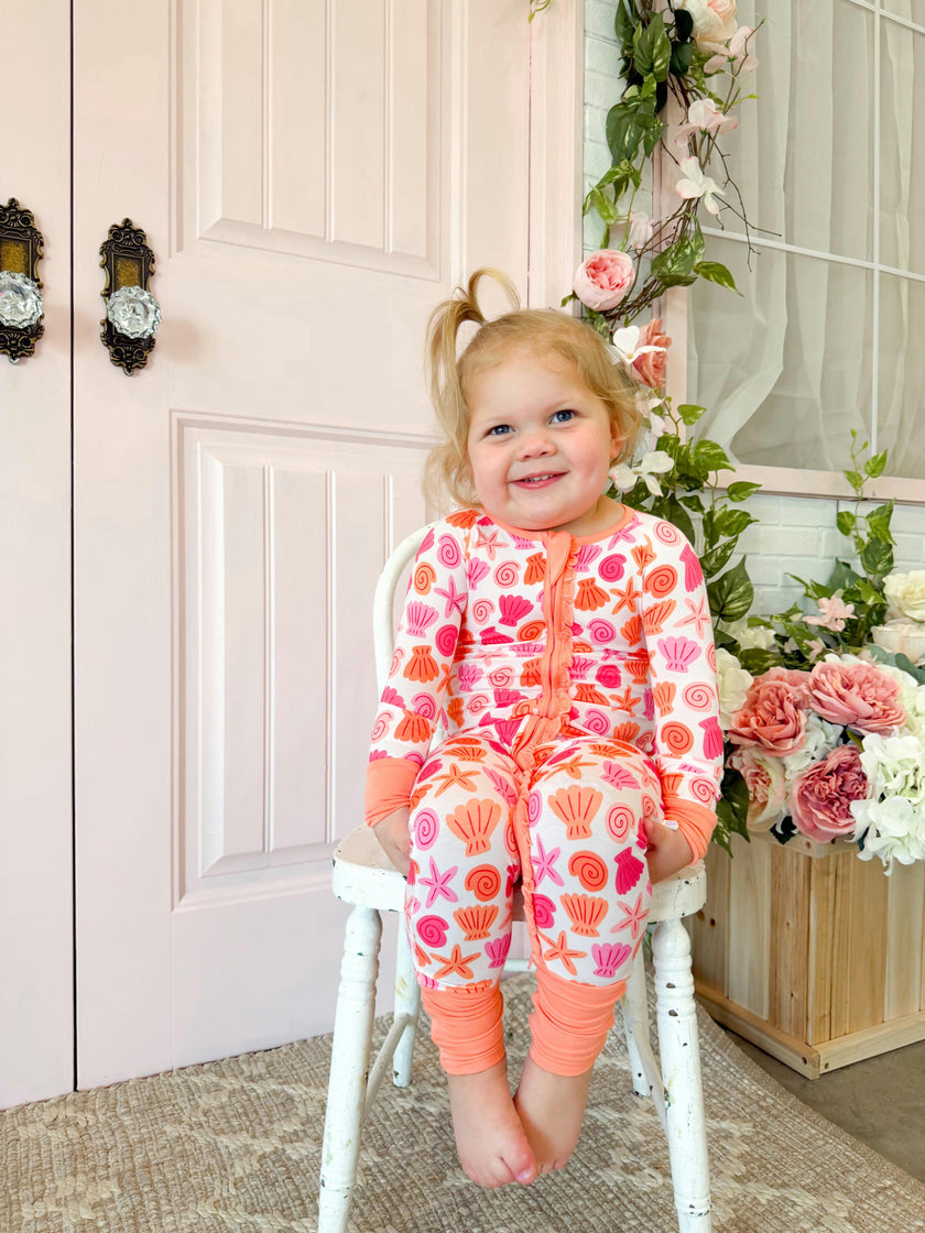 Pink Seaside Ruffle Romper