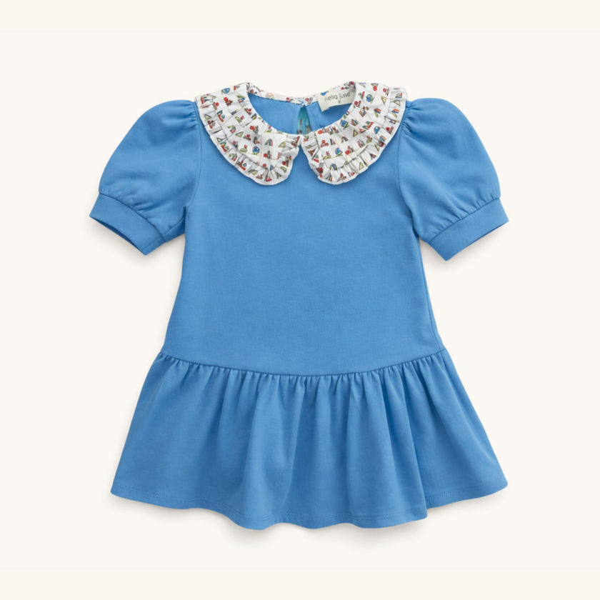 Puff Sleeve Tennis Dress in Light Blue/Back to School
