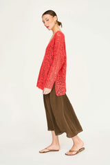 Madrid Hand Crochet Tunic in Chili
