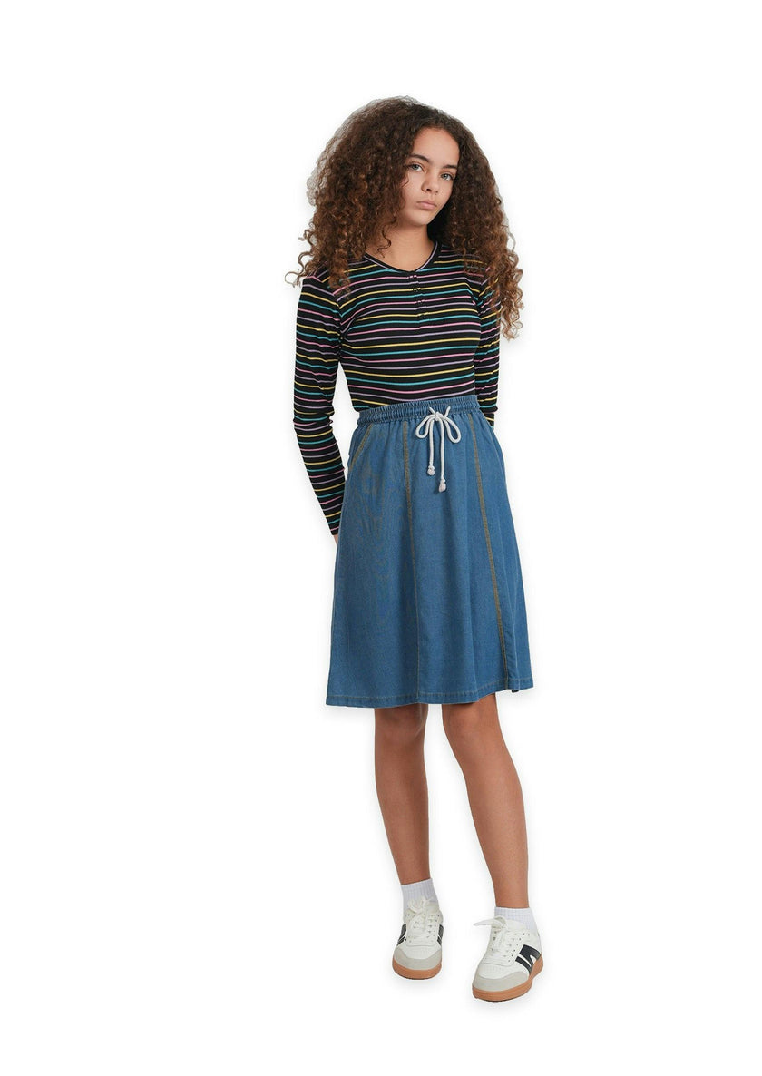 Multi Big Stripe Waffle Top