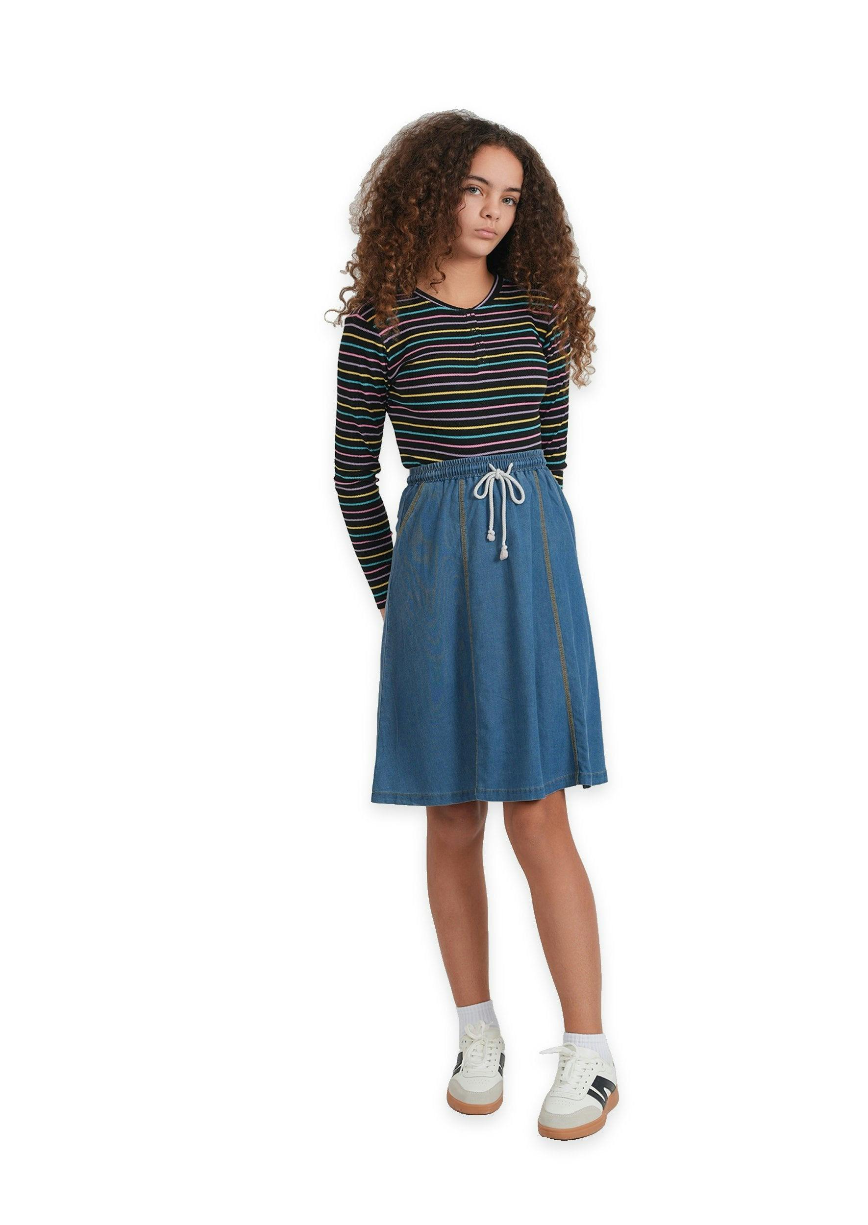 Multi Big Stripe Waffle Top