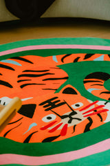 Oval Tiger Area Rug by Lu Yang