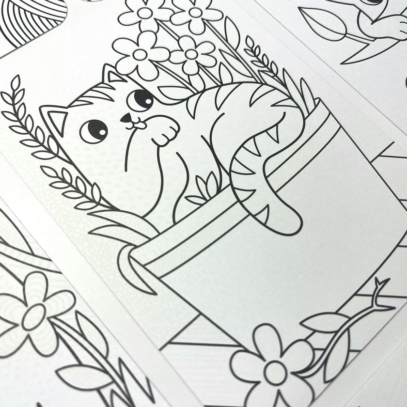 Undercover Art Hidden Pattern Coloring Activity Art Cards - Smitten Kittens - 12 Cards