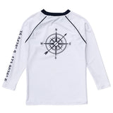 Compass White Long Sleeve Rash Top