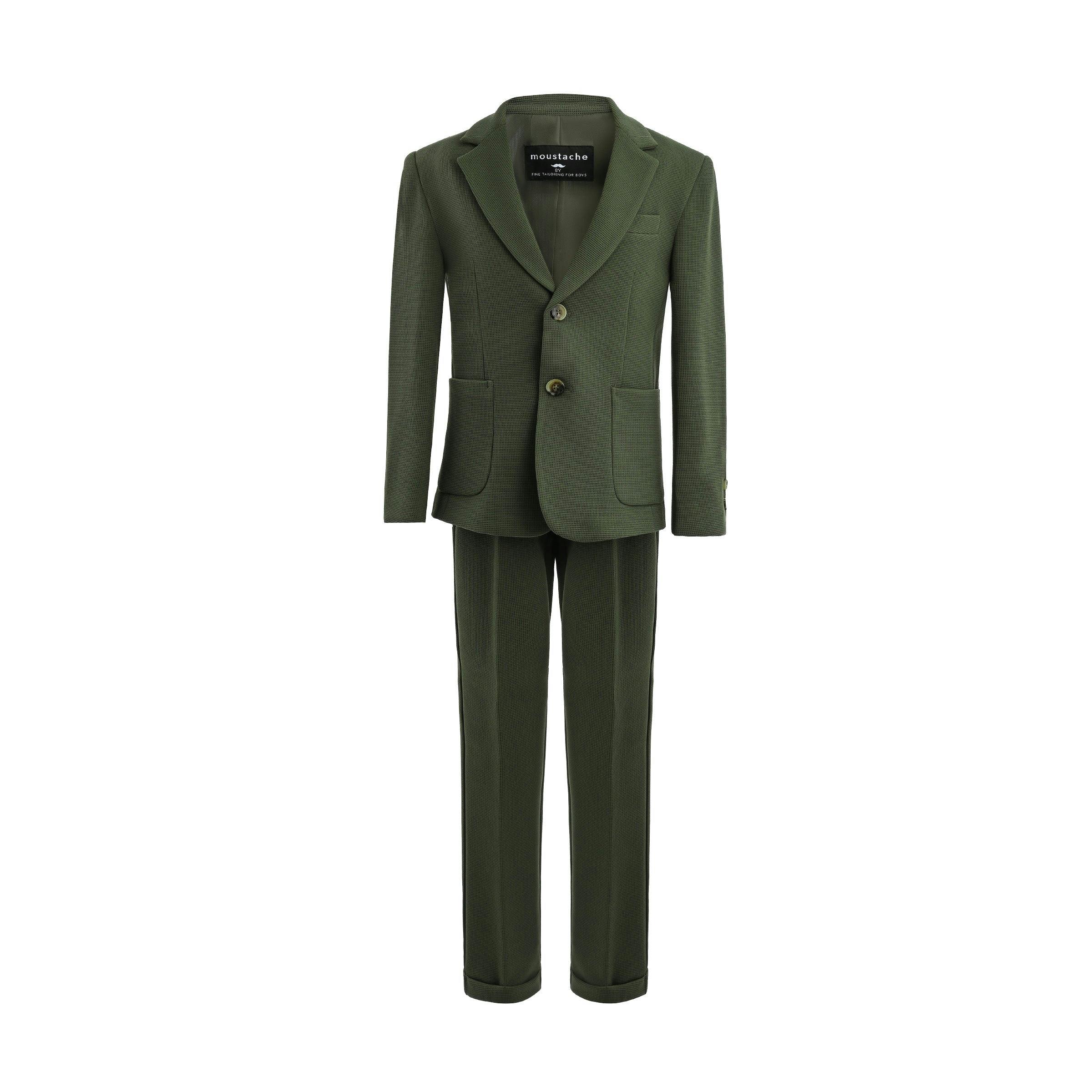 Green Slim-Fit Suit Set