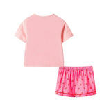 Girls Tee & Short Pajama Set | Pink Cherry Heart