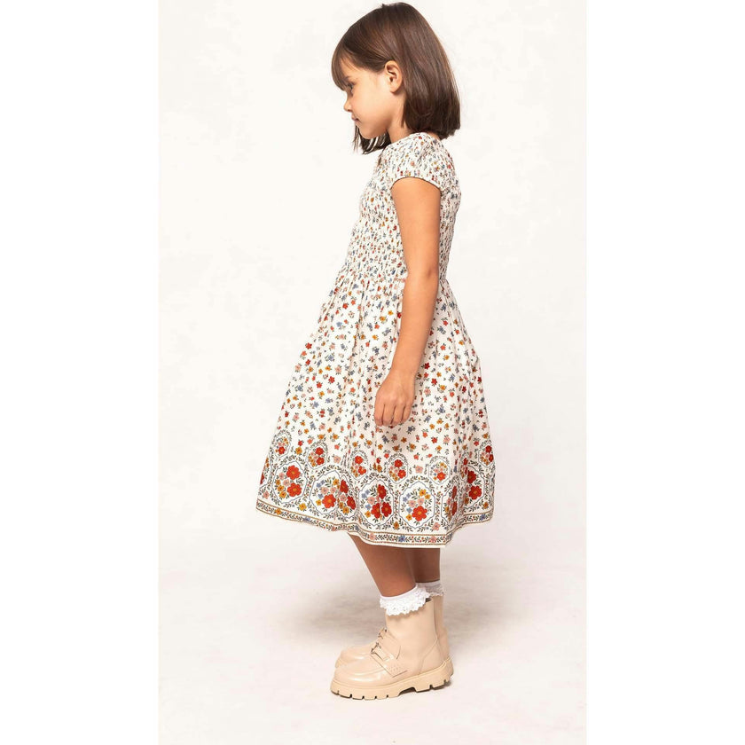 Mini Marlow Cap Sleeve Dress in Cream Ditsy Floral