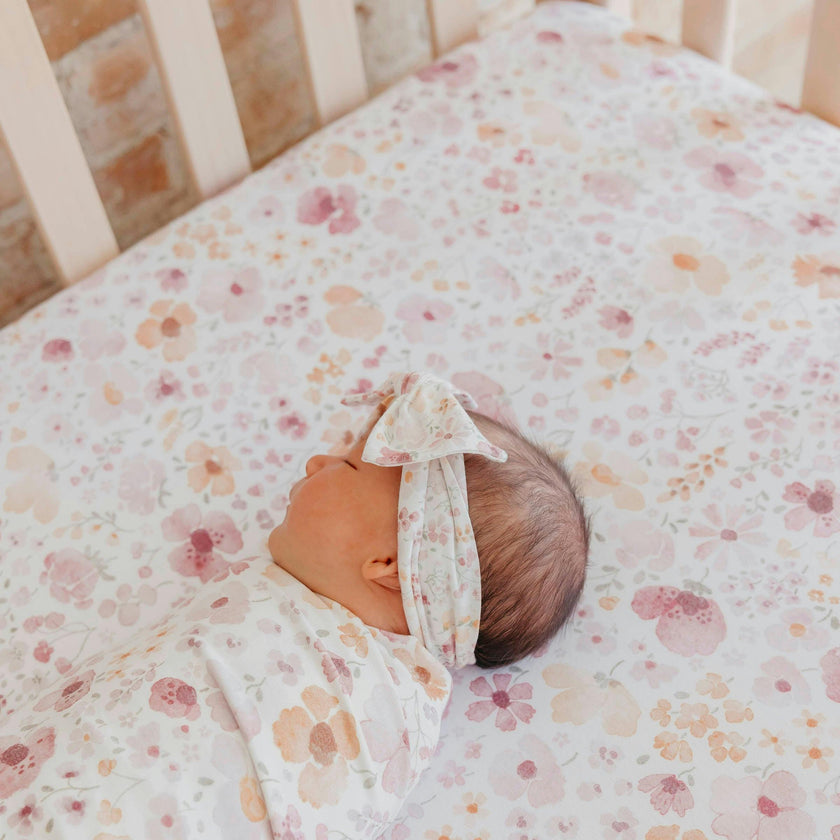 Premium Knit Fitted Crib Sheet - Diana