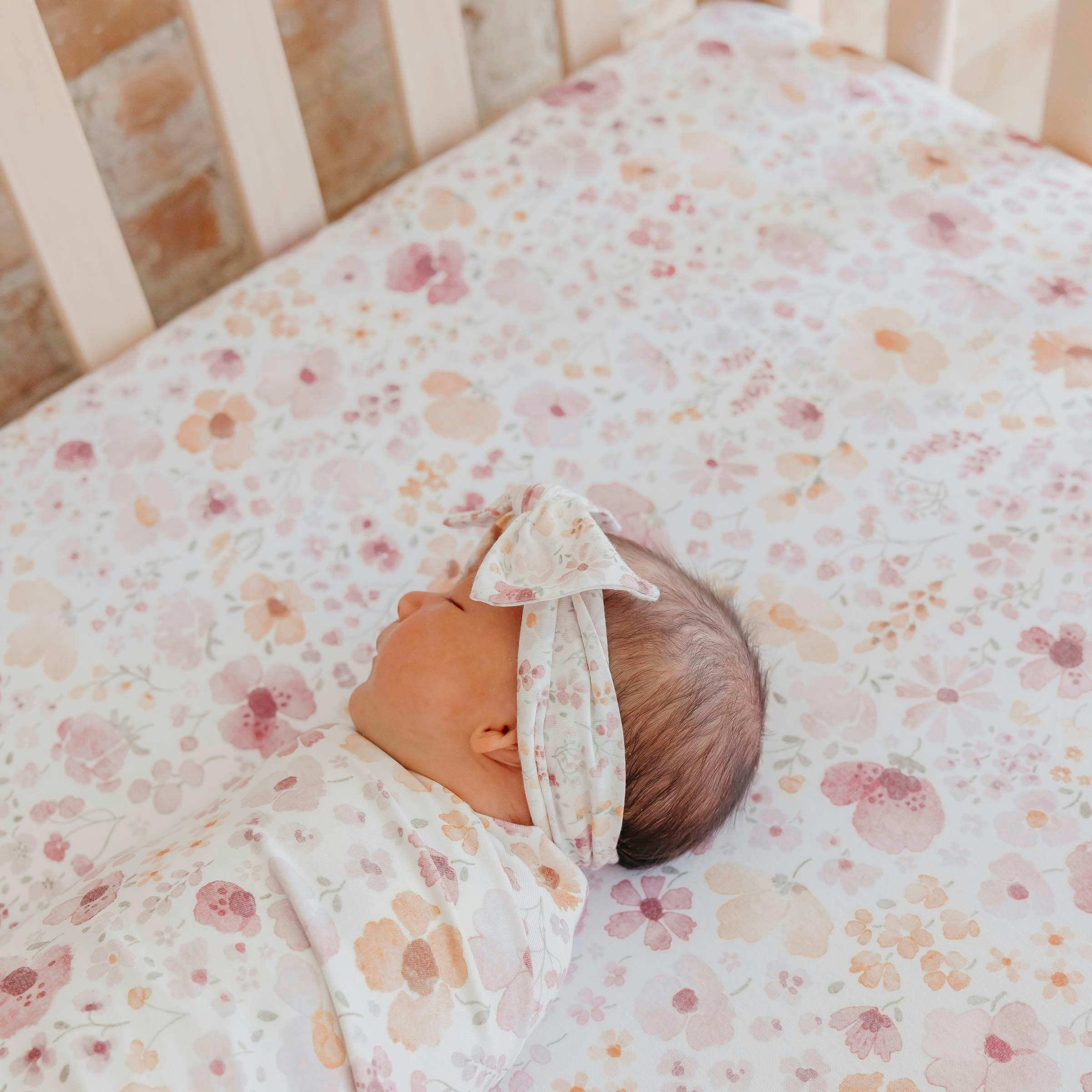 Premium Knit Fitted Crib Sheet - Diana