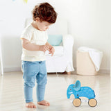 Pull Along - - Blue - Wooden Animal Toy