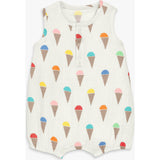 Baby cotton gauze bubble shortie in rainbow scoops