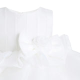 White Altheira Bow Ruffle Dress