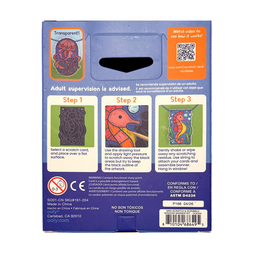 Scratch & Scribble Mini Window Banner Kit - Ocean - 6 Cards