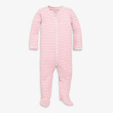 Baby organic zip footie in stripe