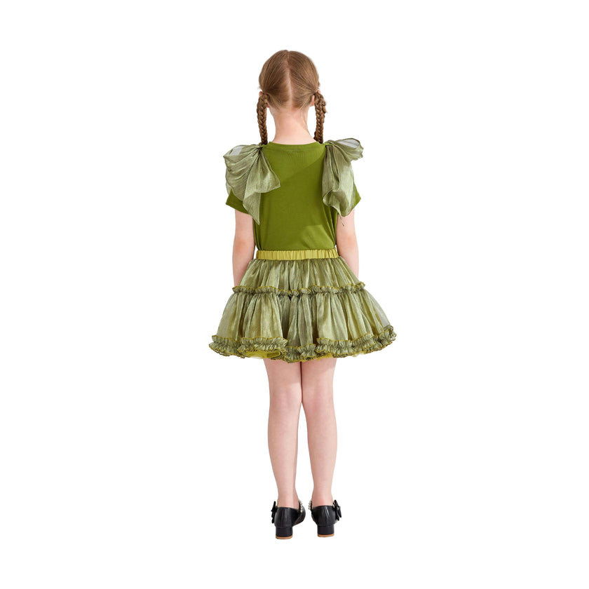 Green Gold Valora Ruffle Skirt Set