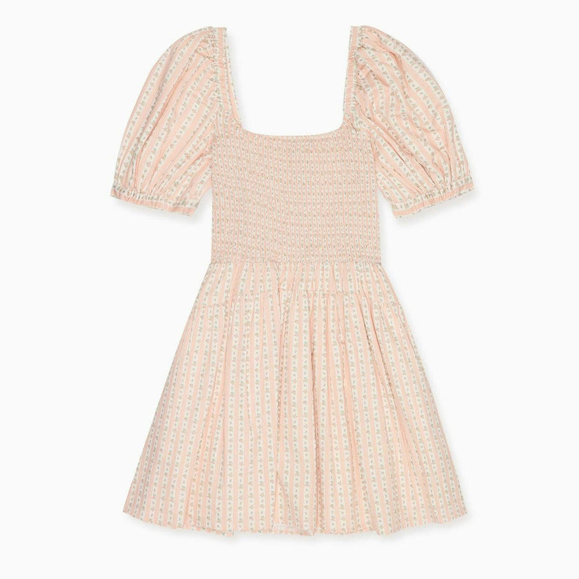 Pink Floral Stripe Sevilla Women Knee Length Dress