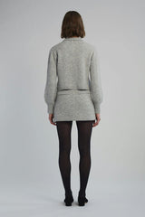 SADIE CARDI | PALE MELANGE GREY