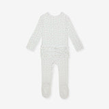 Andina Cream Pointelle Footie Ruffled Zippered One Piece
