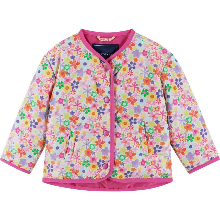 Infant Girls Cream Bomber | Floral Print