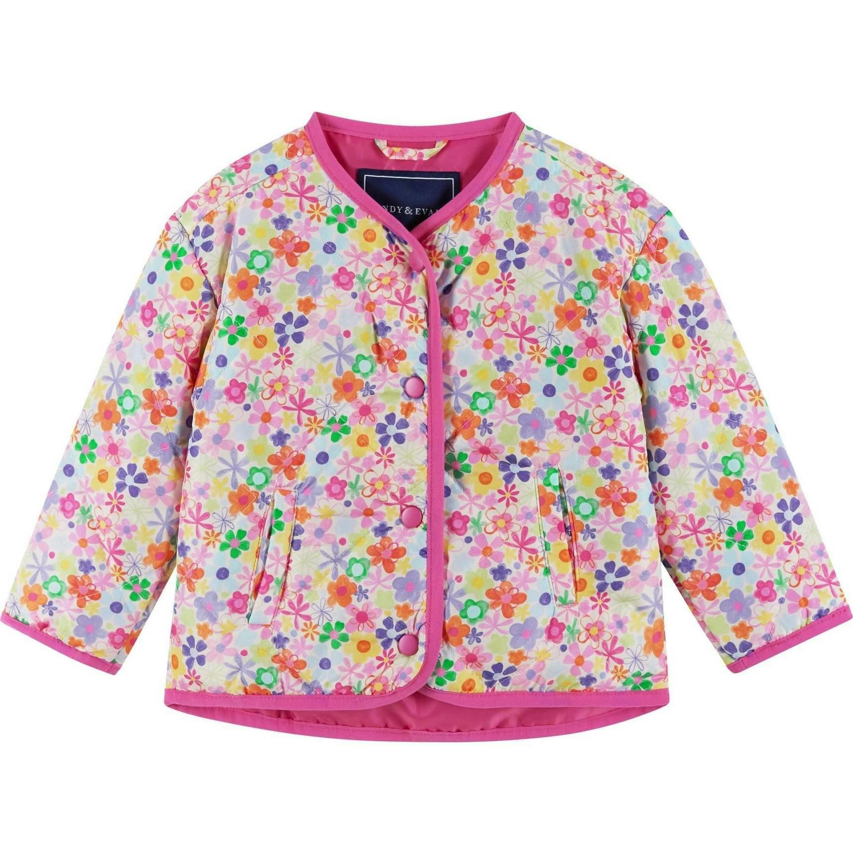 Infant Girls Cream Bomber | Floral Print