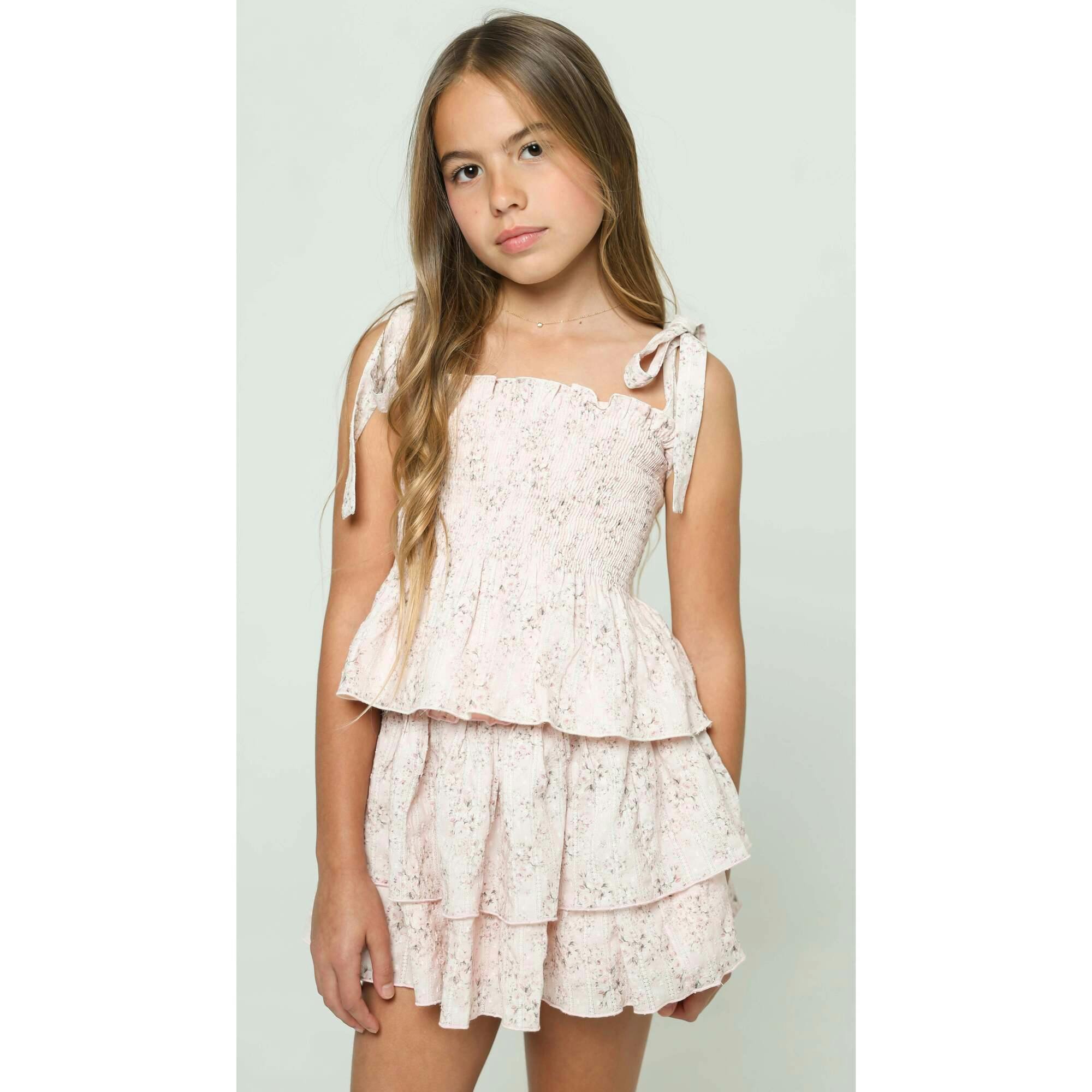 Gigi Top in Pink Mini Roses
