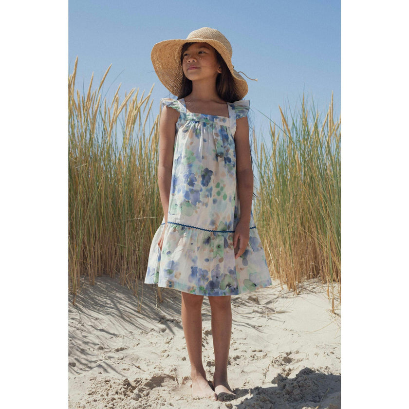 Dress Sally Blue Frozen Flowers, Florals