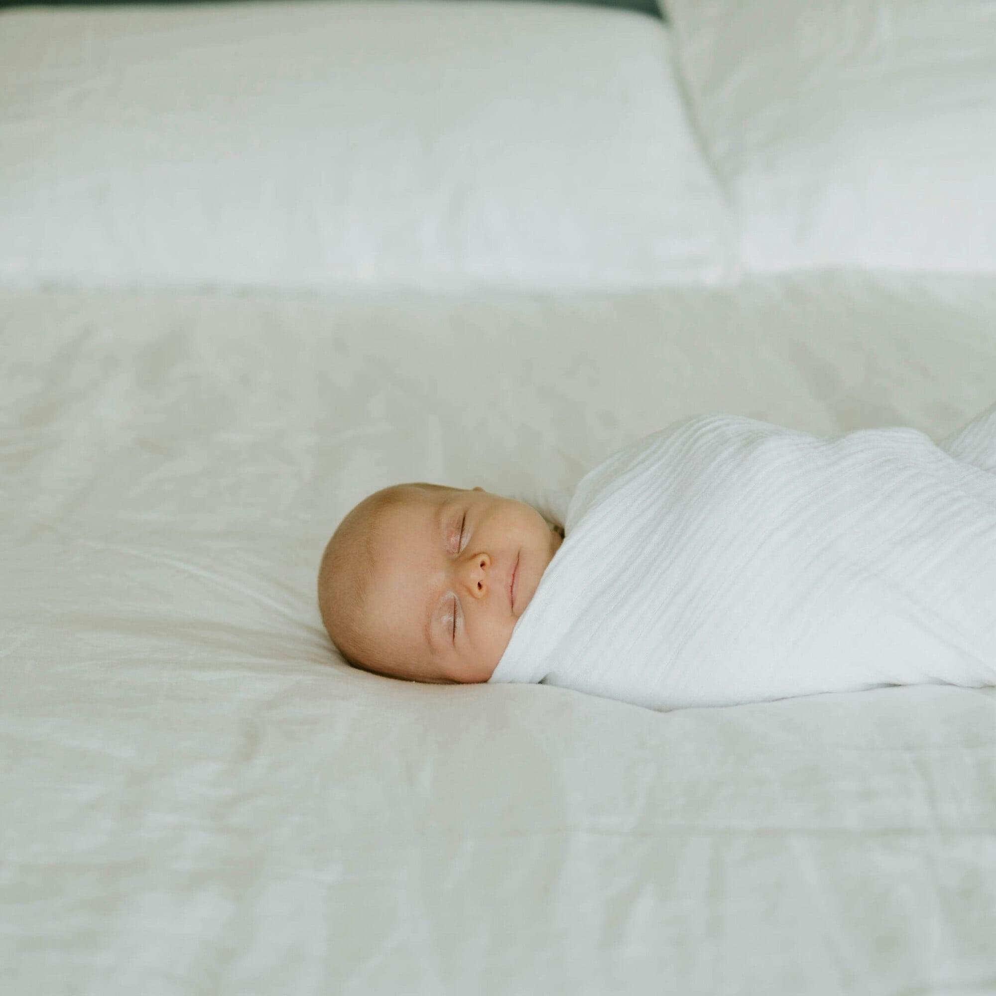 Organic Cotton Muslin Swaddle Blanket - White