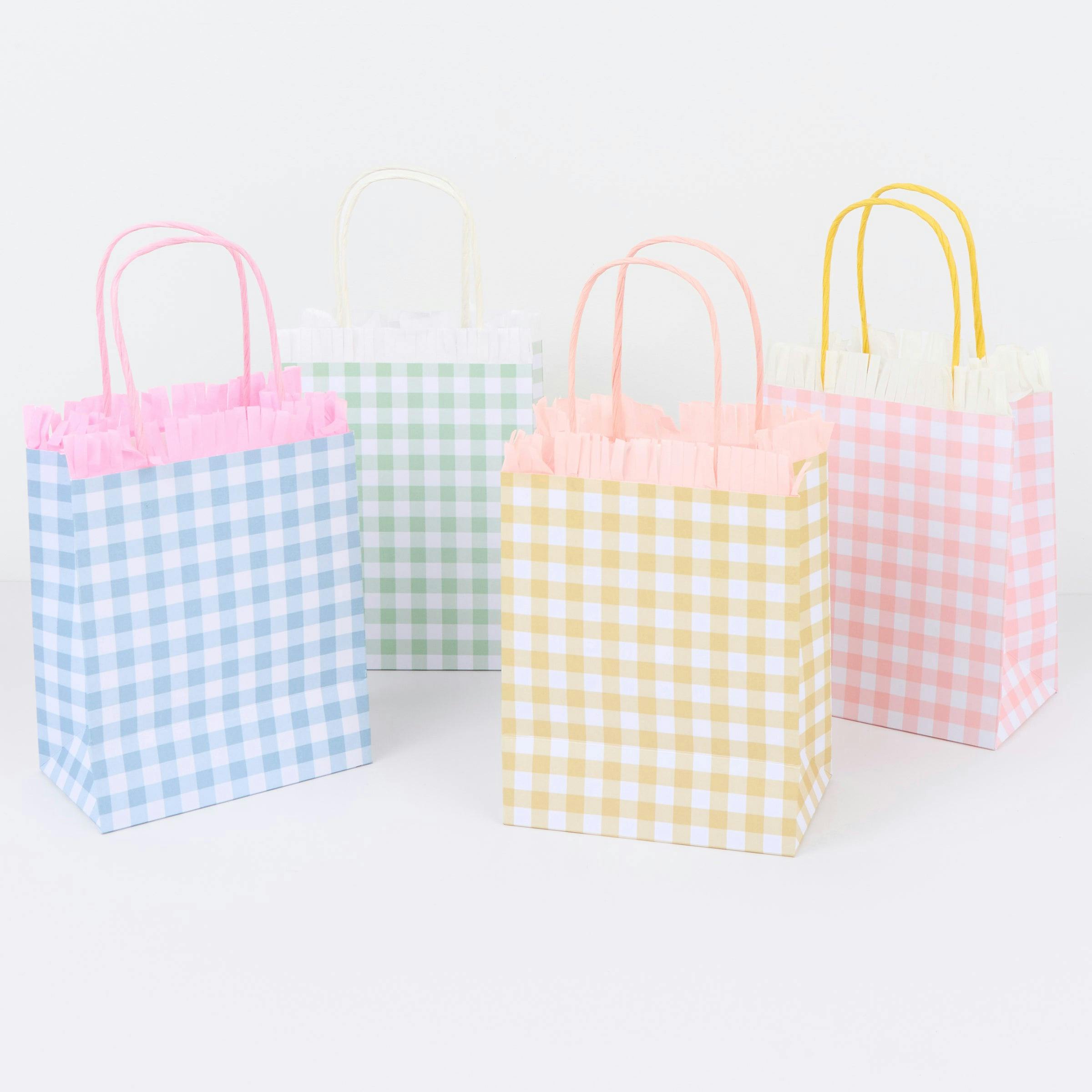 Gingham Fringe Party Bags
