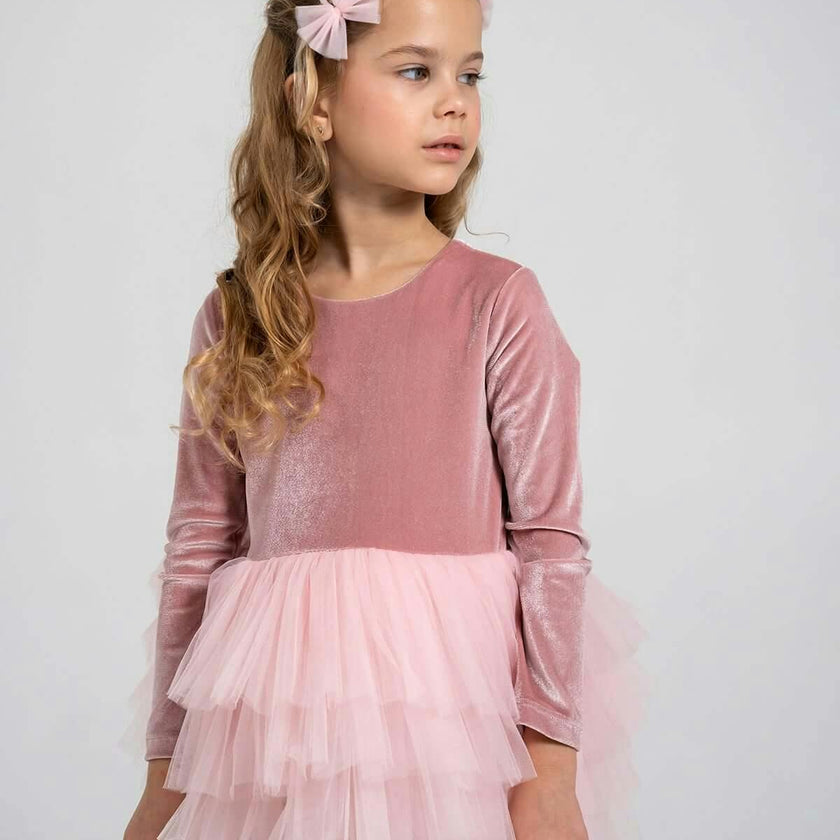 Pink Velvet Tutu Dress