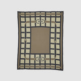 Cotton Sustainable Knit Throw Blanket - Equestrian Lattice
