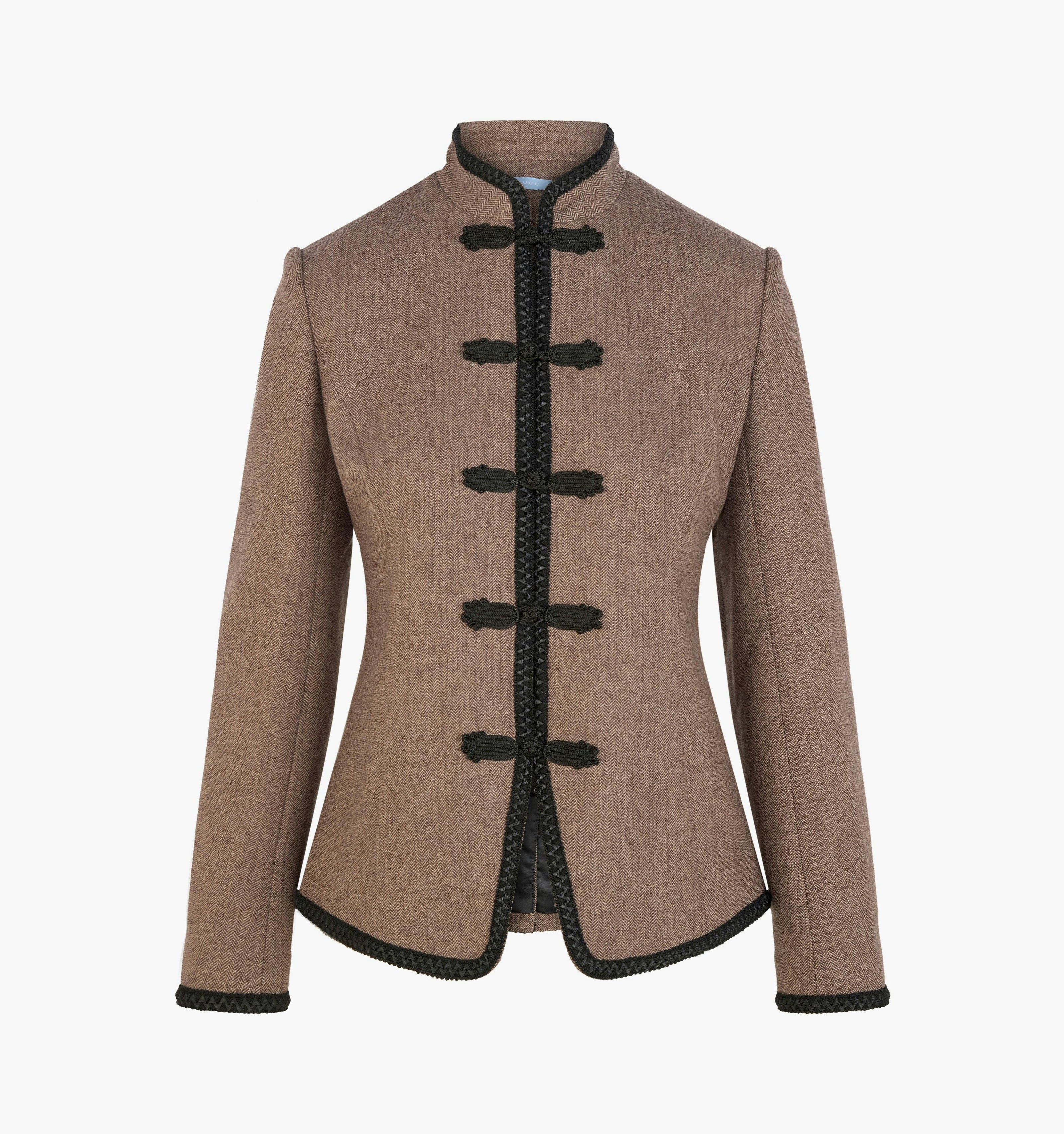 The Valerie Jacket -  Chocolate Herringbone