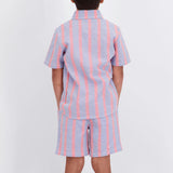 Boys Orange Striped Airy Oxford Set | Orange Stripe