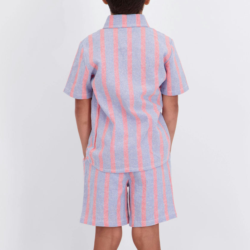 Boys Orange Striped Airy Oxford Set | Orange Stripe