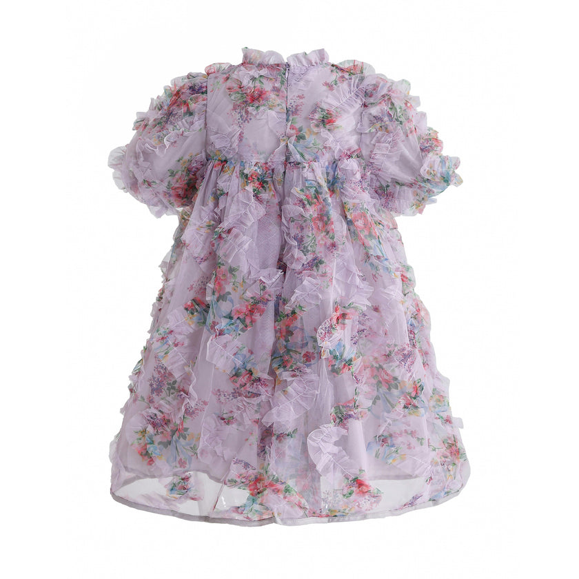 Lavender Garden Ruffle Occasion Dress