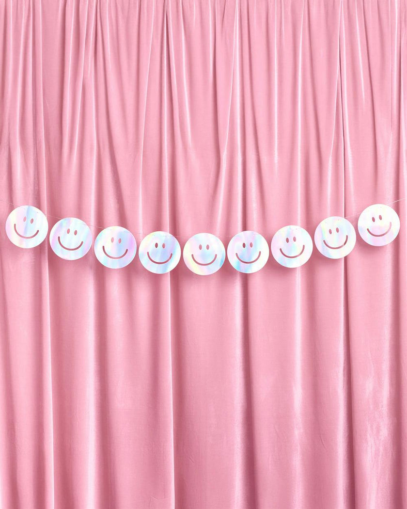 Smiley Banner - iridescent foil banner