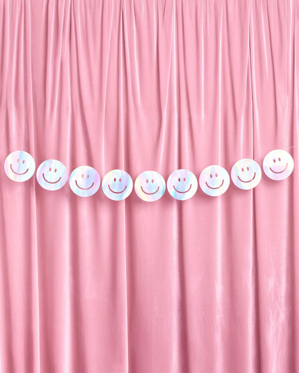 Smiley Banner - iridescent foil banner
