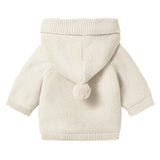 Cream Knitted Hooded Jacket
