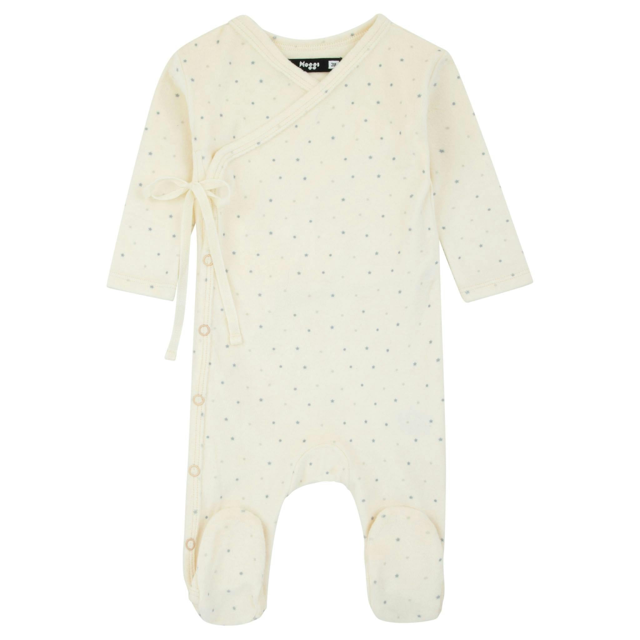 Velour Dot Pattern Wrap Footie