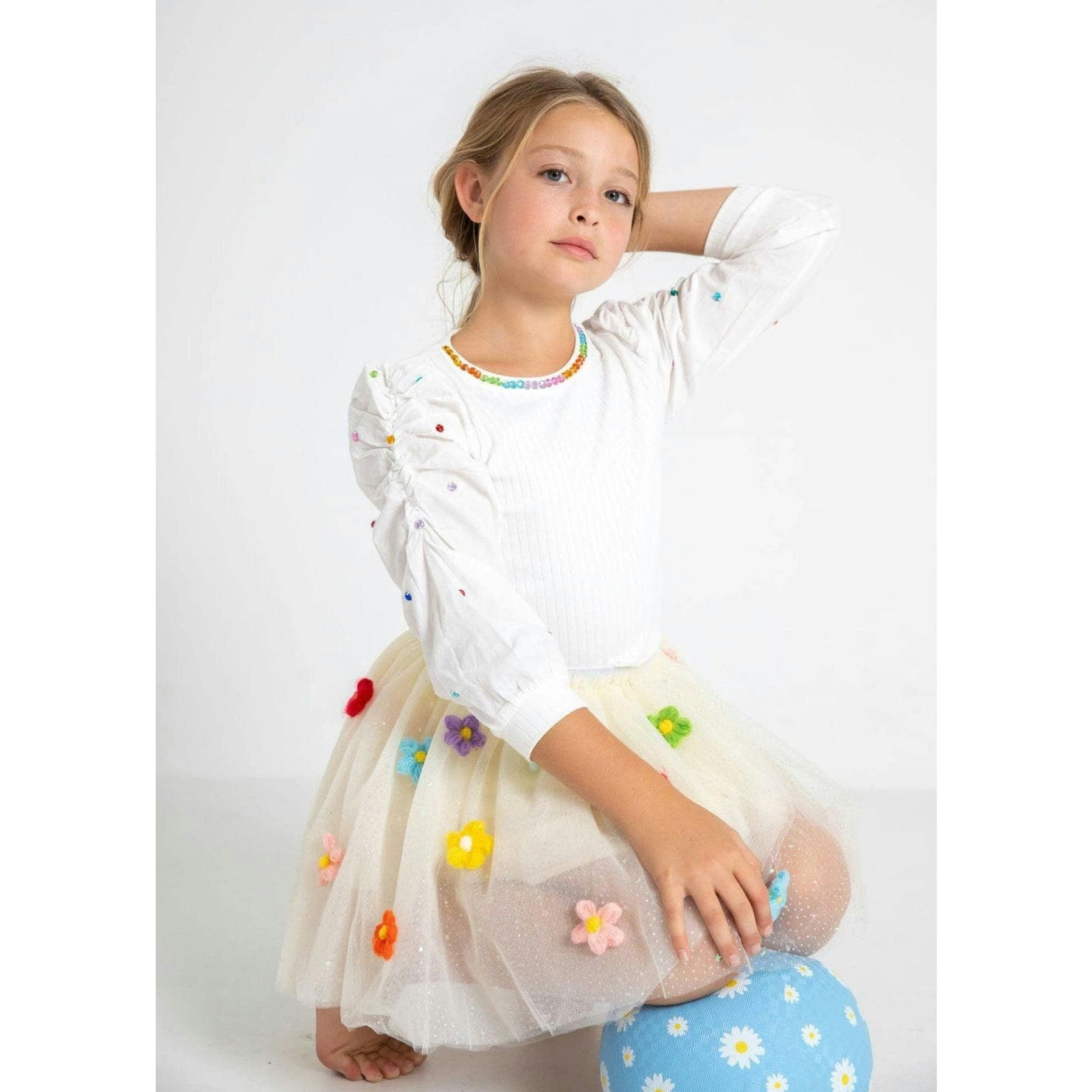Gem Queen Puff Sleeve Blouse