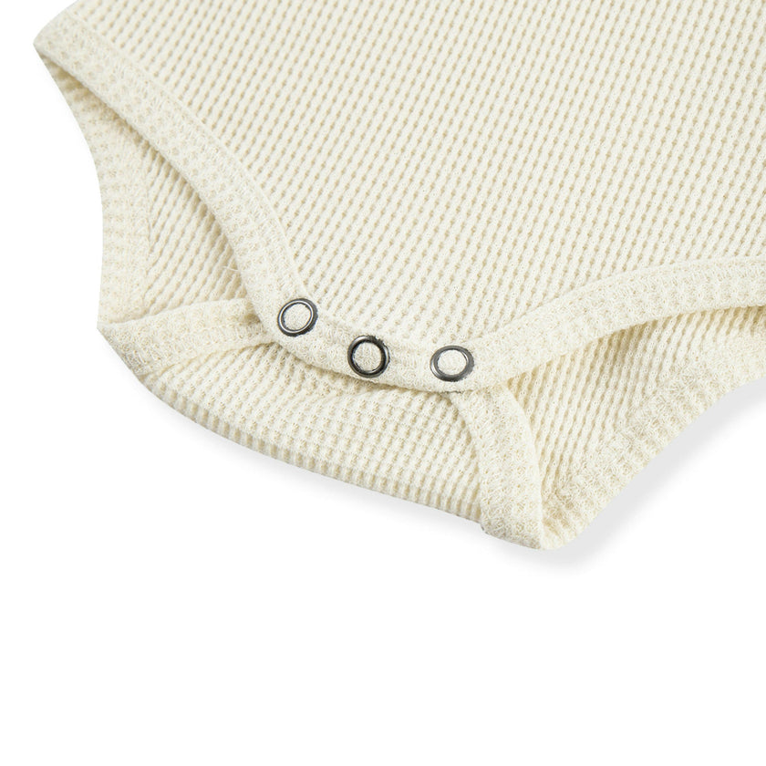 Vanilla Waffle Long Sleeve One Piece