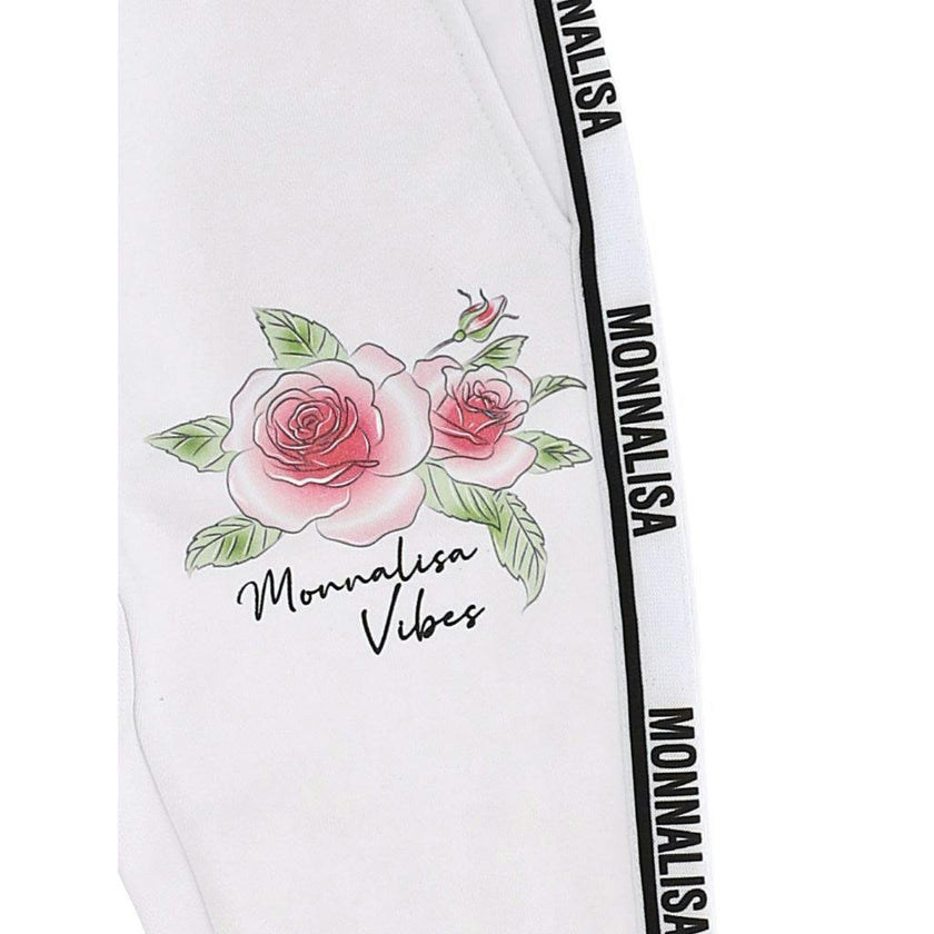 White Flower Print Sweatpants