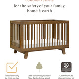 Hudson 3-in-1 Convertible Crib with Toddler Bed Conversion Kit in Natural Walnut