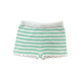Navy and White Stripe Knit Shorts
