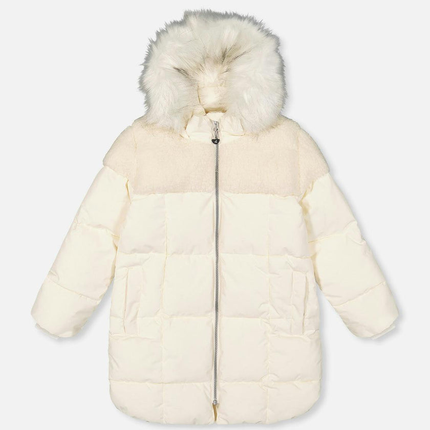 Long Winter Puffer Coat Off-White