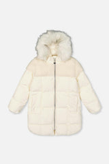 Long Winter Puffer Coat Off-White